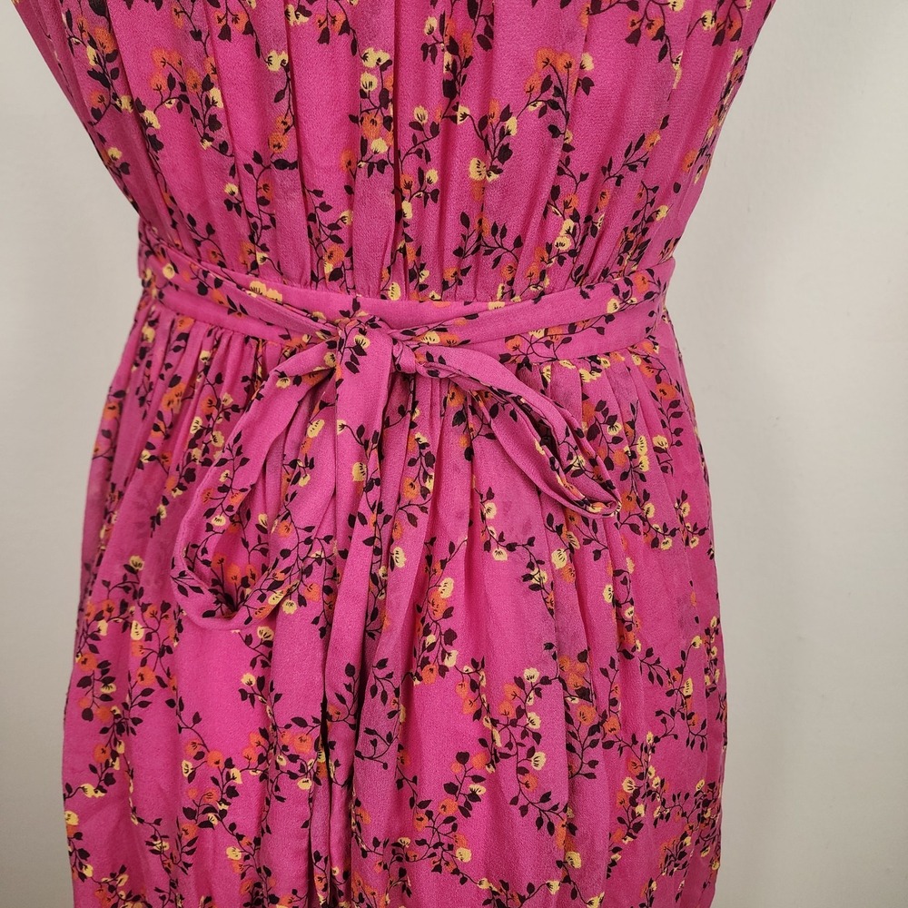 Diane Von Furstenberg Silk Bali Pink Floral Wrap Dress Women's‎ Size 4 - Picture 7 of 9